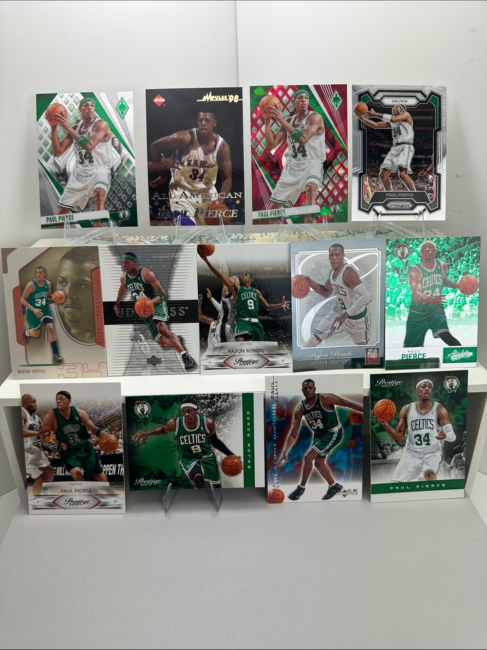 Paul Pierce rookie card w/ Rajon Rondo Celtics lot of 13